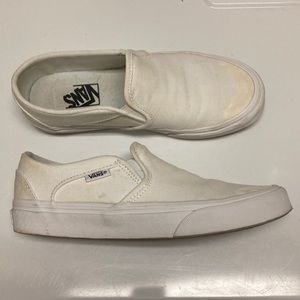 VANS white slip on shoe